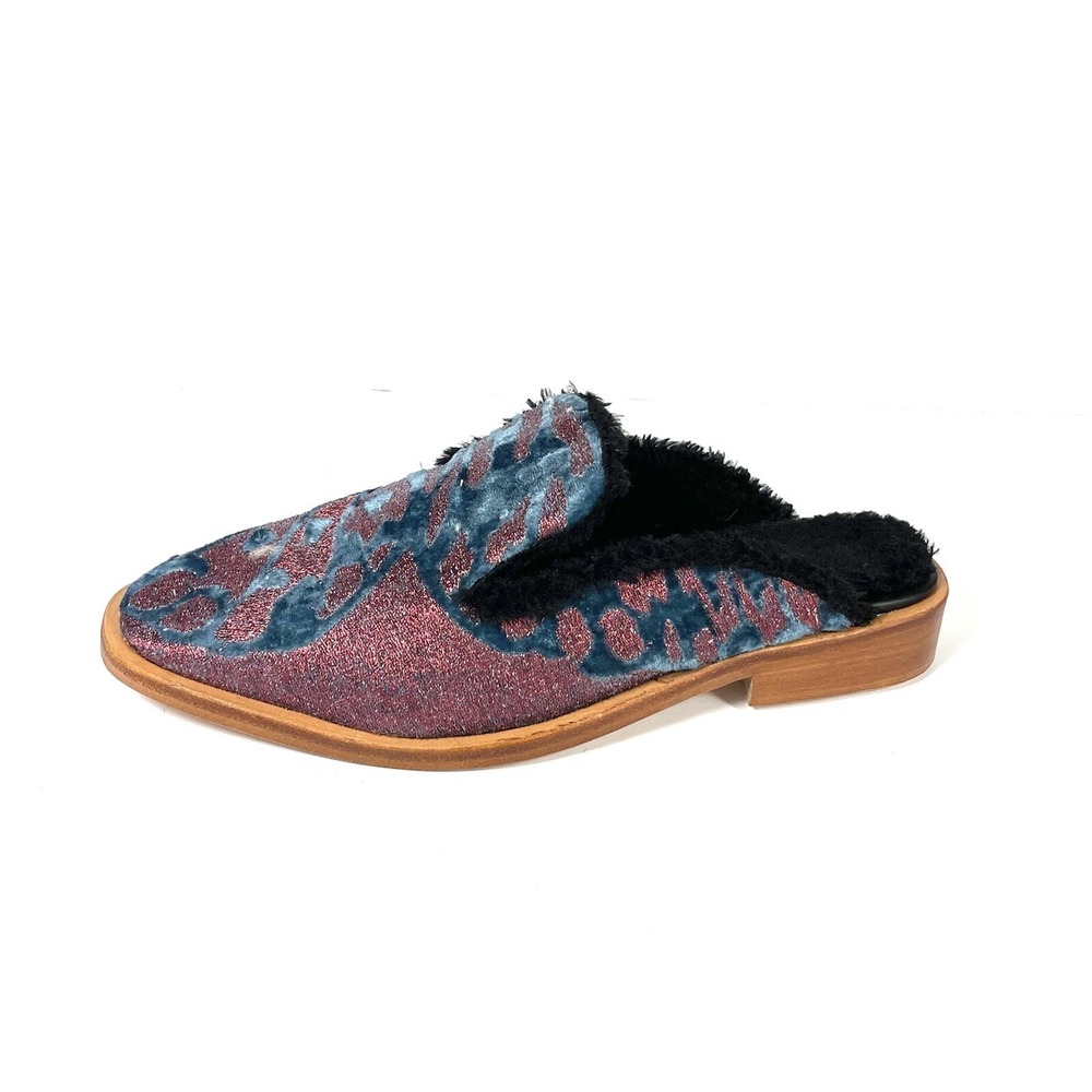 Free People Women's Mules Faux Fur Lining Butterfly Effect Size 38 US 8 EUC